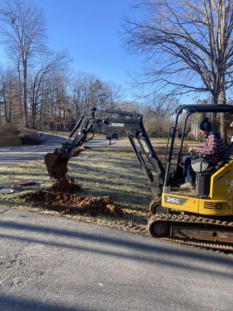 Sewer line excavation and drain repair in Maryville, TN
